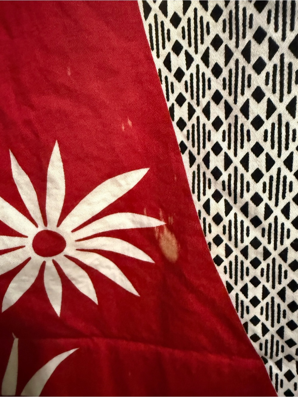 MaxMara Weekend Cotton Pencil Skirt Red Black White Graphic Floral Print - Picture 8 of 8